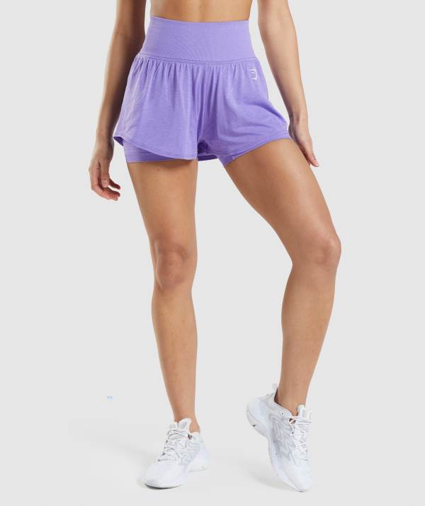 Damske Šortky Gymshark Vital Seamless 2.0 2-in-1 Svetlo Nachový | NM0572341